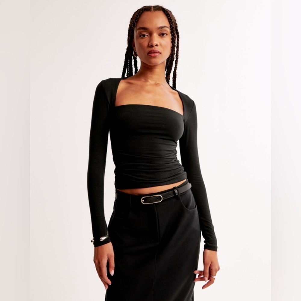 NWT Abercrombie and Fitch Elegant Black Long Sleeve Top